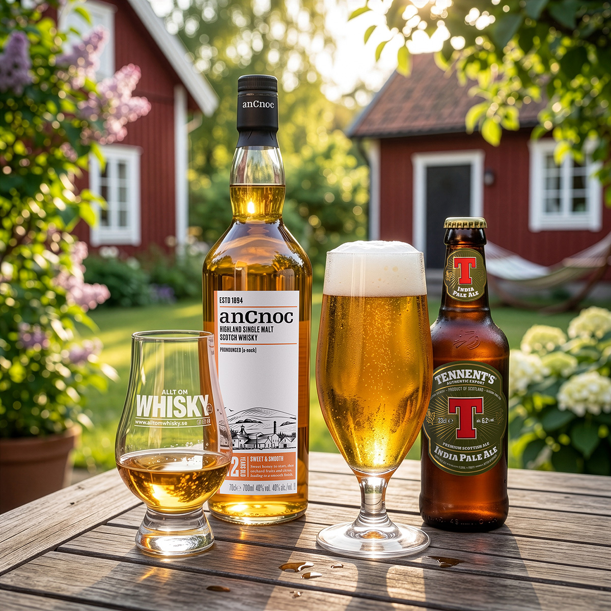 anCnoc 12 Years & Tennent's IPA